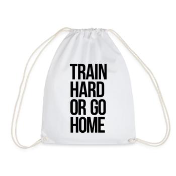 train hard - Turnbeutel - Weiß - Vorne