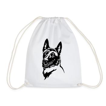 Tête malinois - Sac de sport léger - blanc - Devant