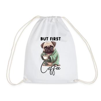Café Carlin Chien Mais Premier Café Dire Drôle - Sac de sport léger - blanc - Devant