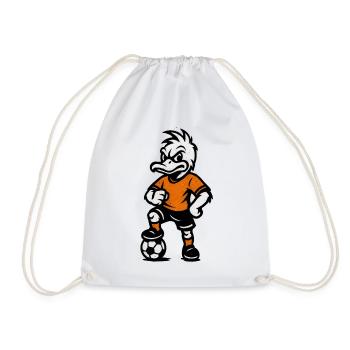 Retro-Duck Fußballheld - Turnbeutel - Weiß - Vorne
