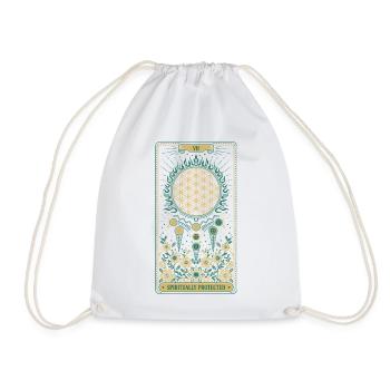 Spirituality Lotus Flower Spiritually Protected - Drawstring Bag - white - Front