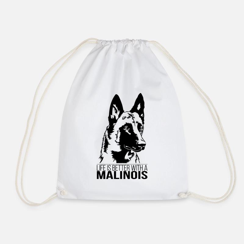 Malinois life is better Hunde Hund Wilsigns - Turnbeutel - Weiß