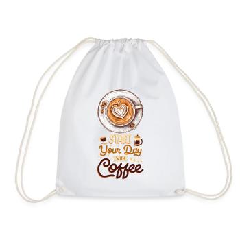 Coffee Coffee Lover Coffee Mug Barista Vintage - Drawstring Bag - white - Front