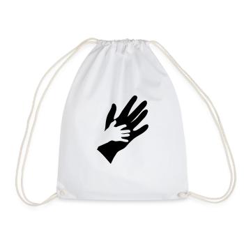 hand - Drawstring Bag - white - Front