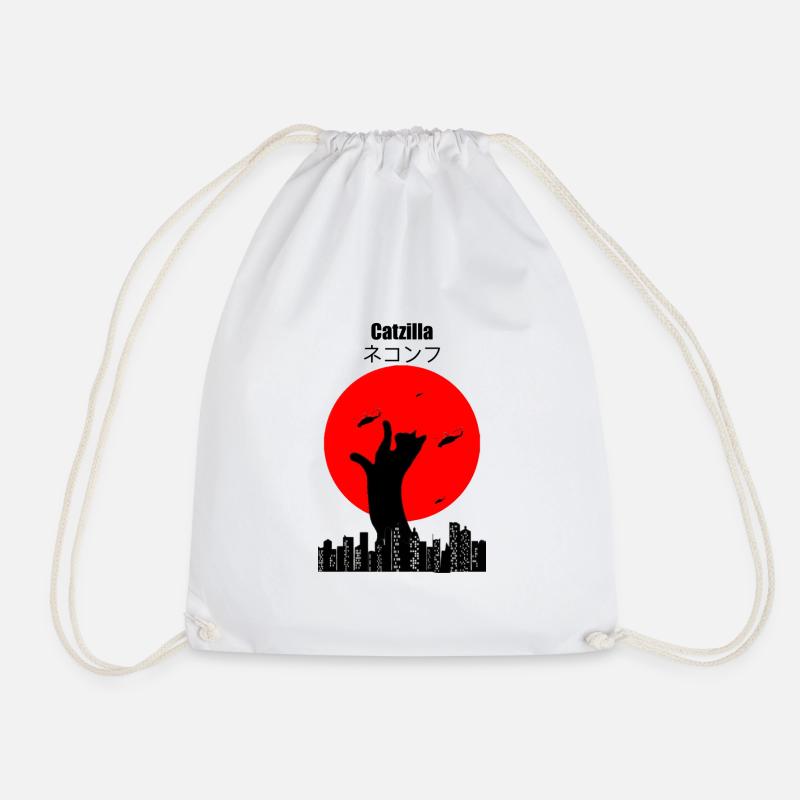 Catzilla - Drawstring Bag - white