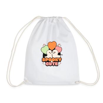 Spooky October Cute Halloween Ghost - Drawstring Bag - white - Front