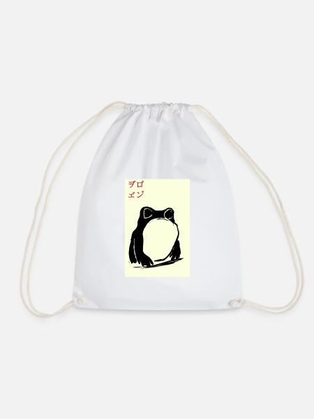 Frosch,poster, asiatisch, schwarz, stencil - Turnbeutel - Weiß