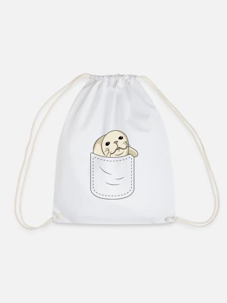 Niedliche Robbe Brusttasche - Turnbeutel - Weiß