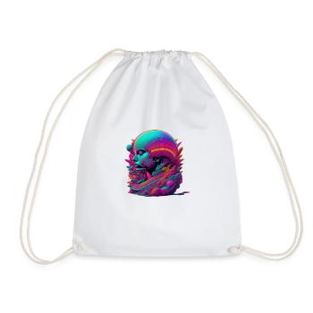 Dribble Head - Drawstring Bag - white - Front