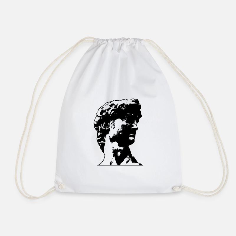 Vaporwave statue bust Greek Romans - Drawstring Bag - white