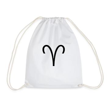 Signe du zodiaque Bélier, design exclusif de t-shirt - Sac de sport léger - blanc - Devant