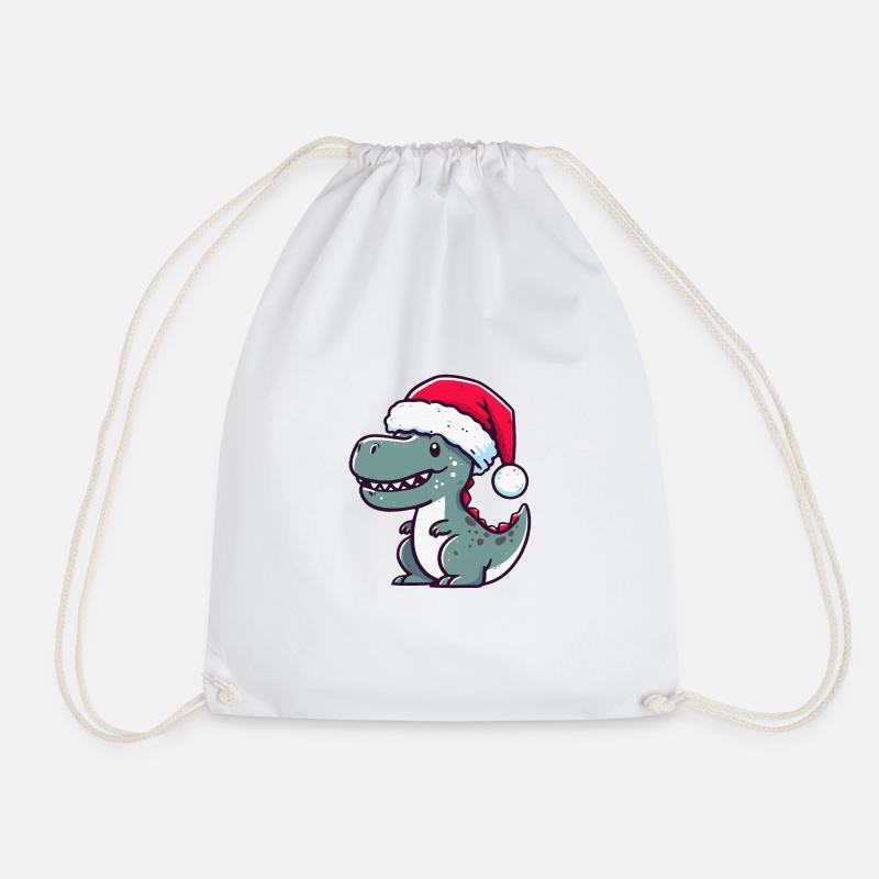T-Rex Weihnachten - Turnbeutel - Weiß