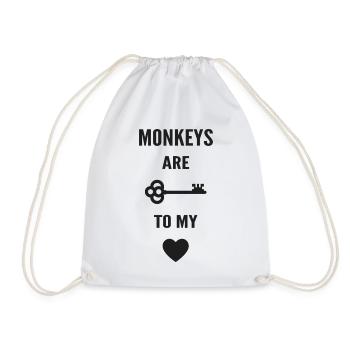 Monkeys are the key to my heart - Sac de sport léger - blanc - Devant