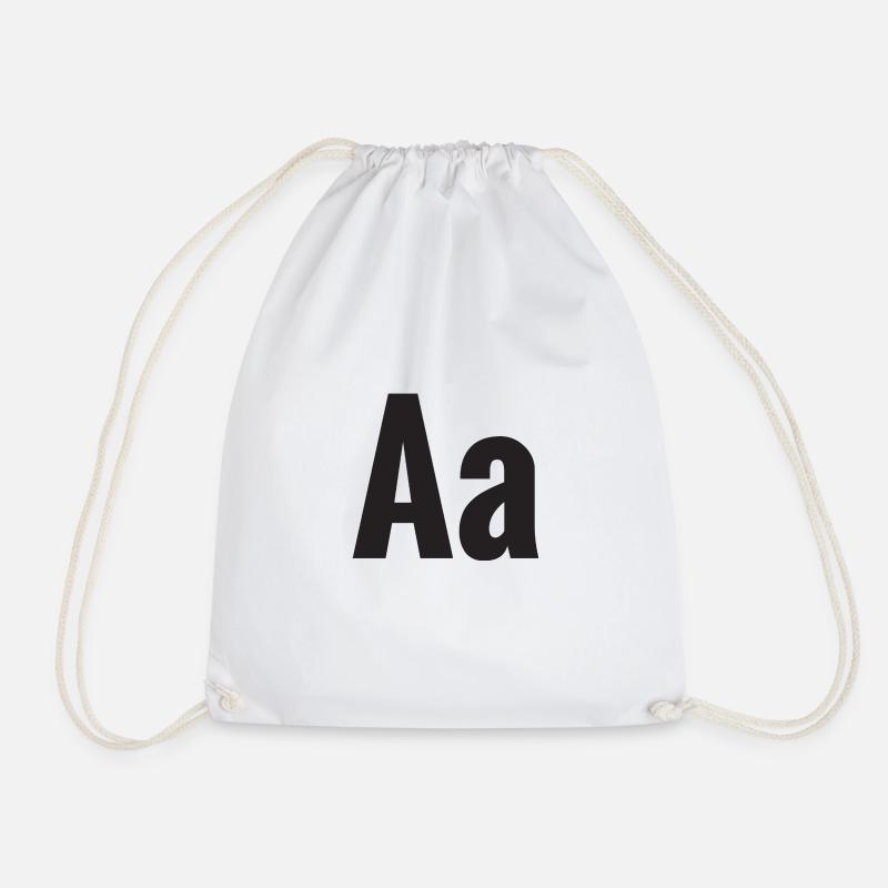 Letter A Shirt - Drawstring Bag - white