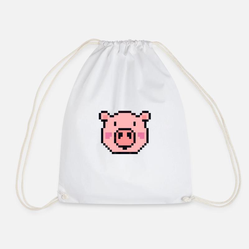 pixelschwein - Turnbeutel - Weiß