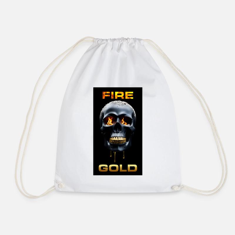 Skull - Fire and Gold - Turnbeutel - Weiß