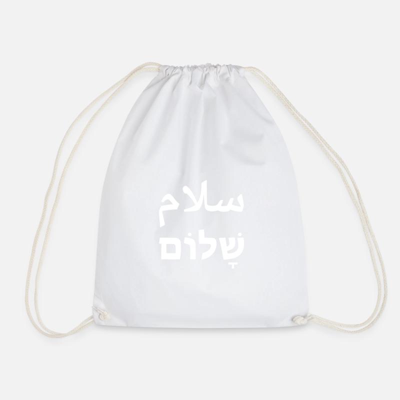 Peace in Arabic and Hebrew T-Shirt - Multilingual - Turnbeutel - Weiß