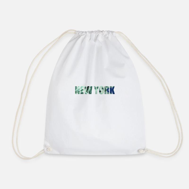 NEW YORK - Drawstring Bag - white