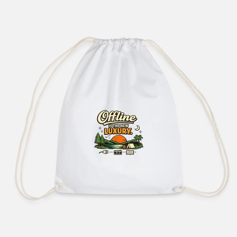 Offline is the new luxury - Drawstring Bag - white