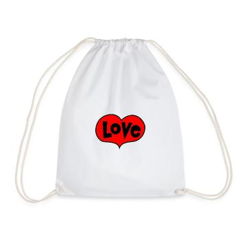 Love Liebe Herz - Turnbeutel - Weiß - Vorne