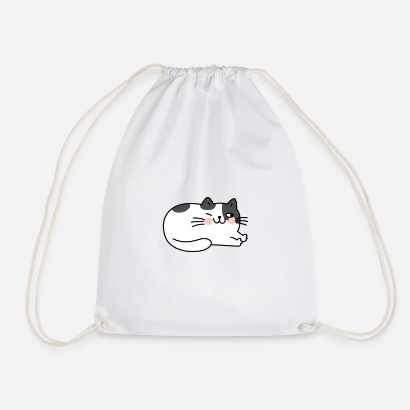 Chat Couché Mignon - Sac de sport léger - blanc