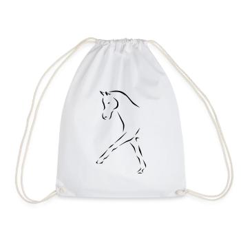 Dressage horse - Drawstring Bag - white - Front