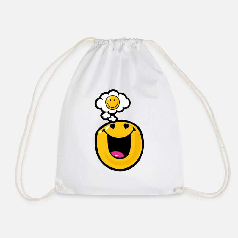 Smiley Love Infatuation - Drawstring Bag - white