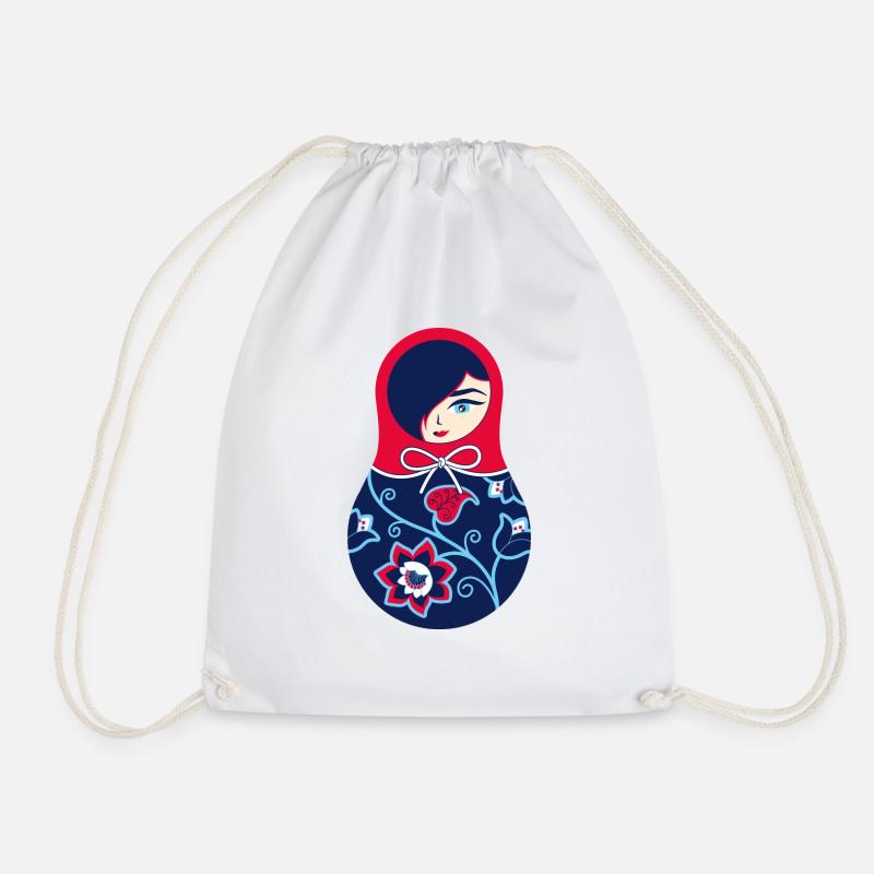 Matryoshka Helena - Drawstring Bag - white
