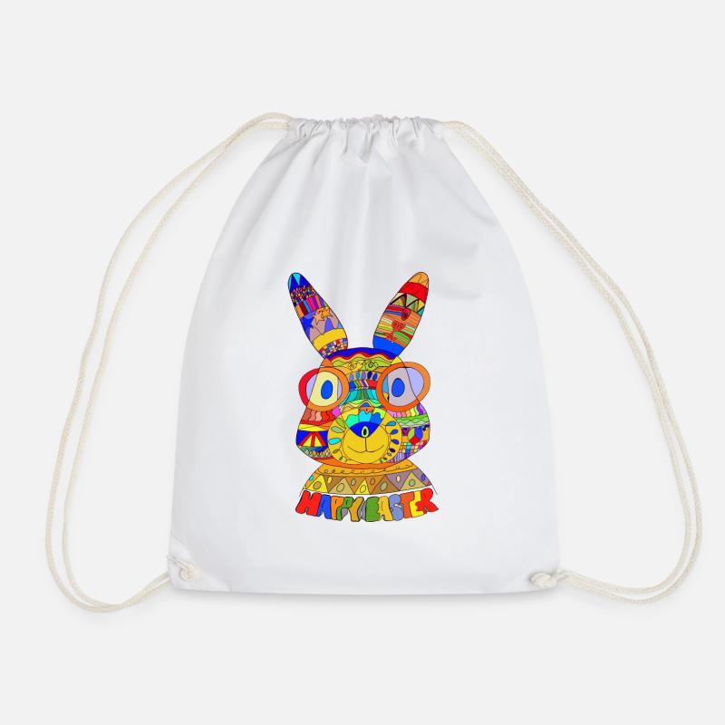 HappyEASTER Lapin de Pâques - Sac de sport léger - blanc