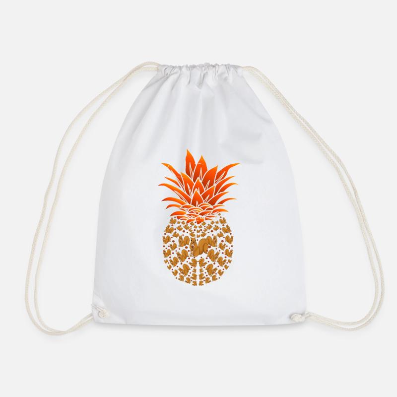 Tier Geschenk Ananas Eichhörnchen - Turnbeutel - Weiß