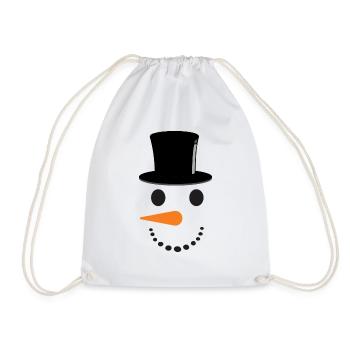 Schneemann mit Hut - Turnbeutel - Weiß - Vorne