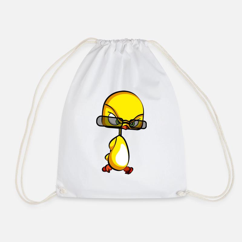 birdy yellow bird nerd - Drawstring Bag - white