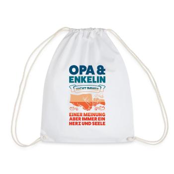 Opa & Enkelin Familie Enkelin Geschenk - Turnbeutel - Weiß - Vorne