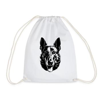 Belgian Shepherd - Drawstring Bag - white - Front