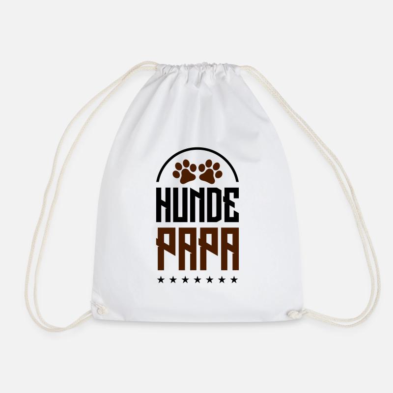 dogs dad - Drawstring Bag - white