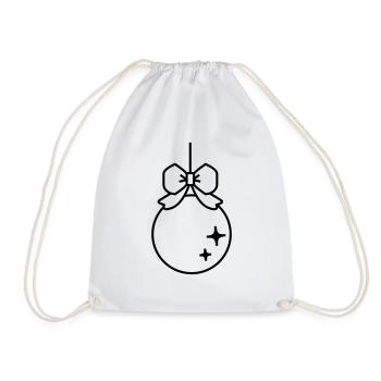 Weihnachtsschleife Kugel Ornament 2 c1 - Turnbeutel - Weiß - Vorne