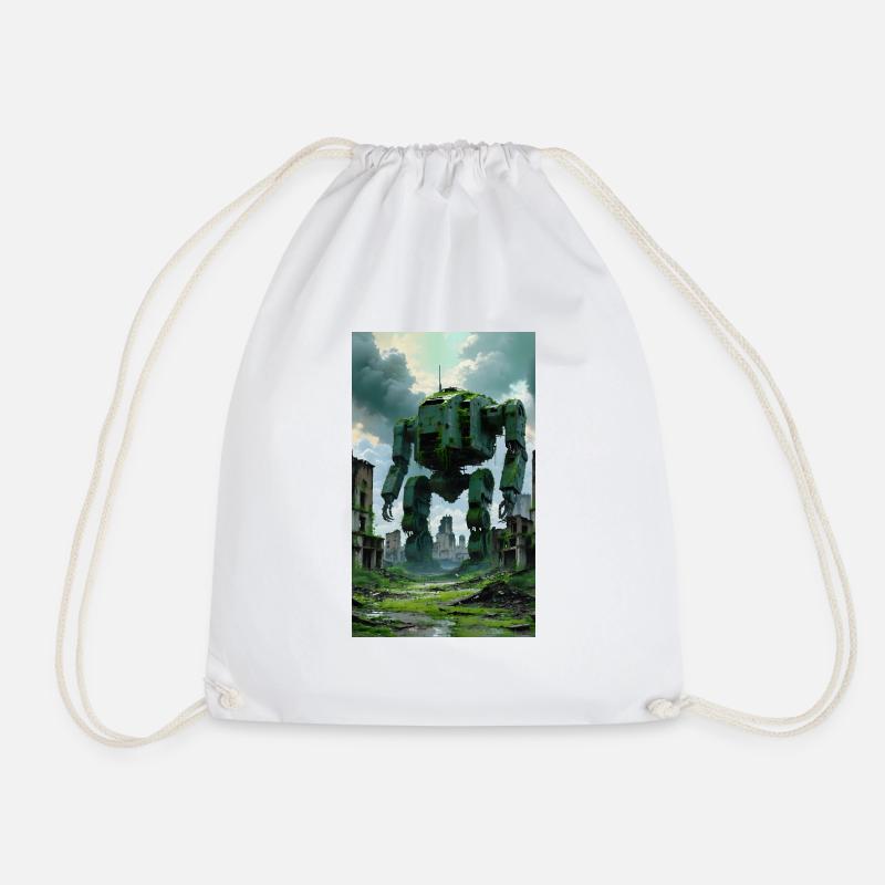 Rusted Mech - Drawstring Bag - white
