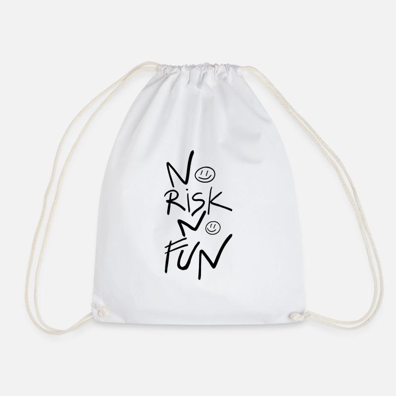 No risk, no fun - Drawstring Bag - white