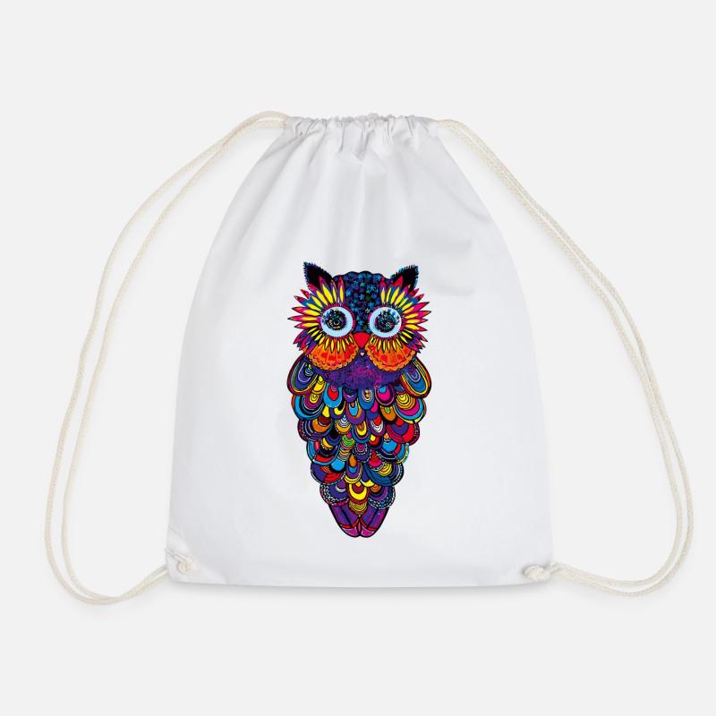 Owl Fantasy - Drawstring Bag - white