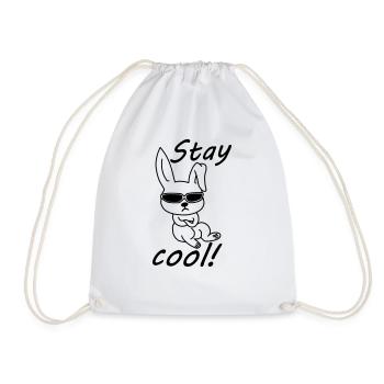 Cooler Hase Stay cool - Turnbeutel - Weiß - Vorne