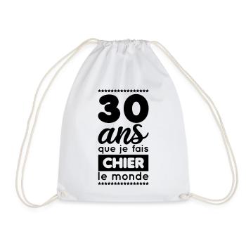 Anniversaire - 30 ans que je fais chier le monde - Sac de sport léger - blanc - Devant