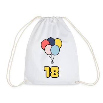 18. 18 JAHRE ALT. 18-JÄHRIGES JUBILÄUM. GEBURTSTAG 18 JAHRE. - Turnbeutel - Weiß - Vorne
