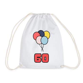 60. 60 ANS. 60e ANNIVERSAIRE. ANNIVERSAIRE 60 ANS. - Sac de sport léger - blanc - Devant