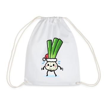 St. Nicholas Cute Spring Onion - Drawstring Bag - white - Front