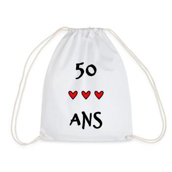 50. 50 JAHRE. 50-JÄHRIGES JUBILÄUM. 50-JÄHRIGES JUBILÄUM. - Turnbeutel - Weiß - Vorne