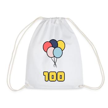 100. 100 YEARS. 100th ANNIVERSARY. BIRTHDAY 100 - Drawstring Bag - white - Front