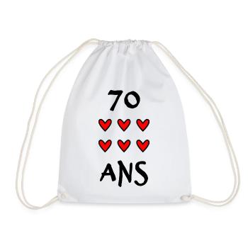 70. 70 ANS. 70e ANNIVERSAIRE. ANNIVERSAIRE 70 ANS. - Sac de sport léger - blanc - Devant