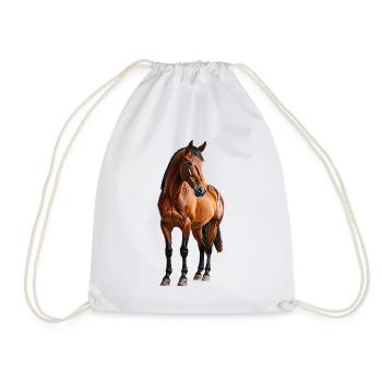 Horse - Drawstring Bag - white - Front