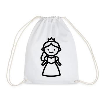 princess - Drawstring Bag - white - Front
