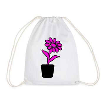 Blume - Turnbeutel - Weiß - Vorne